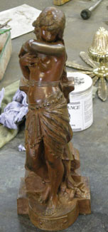 Painted bronze after repair